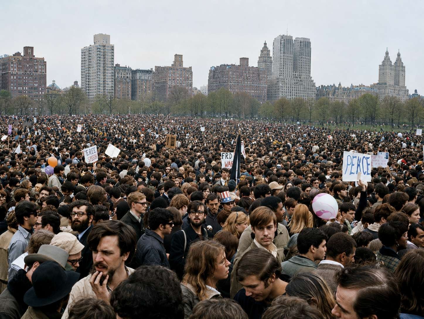 Протест в Вашингтон-сквере (Томпкинс сквер парк), 5.11.1966.