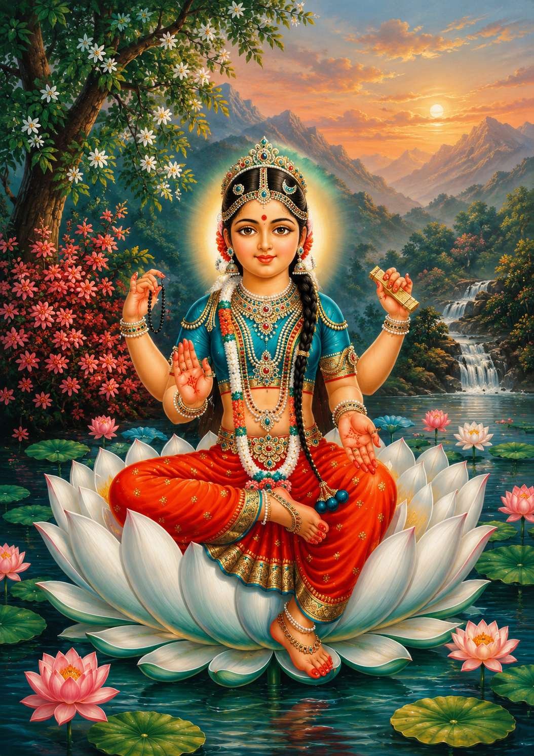 Бала Трипурасундари в форме девочки-подростка 13 лет