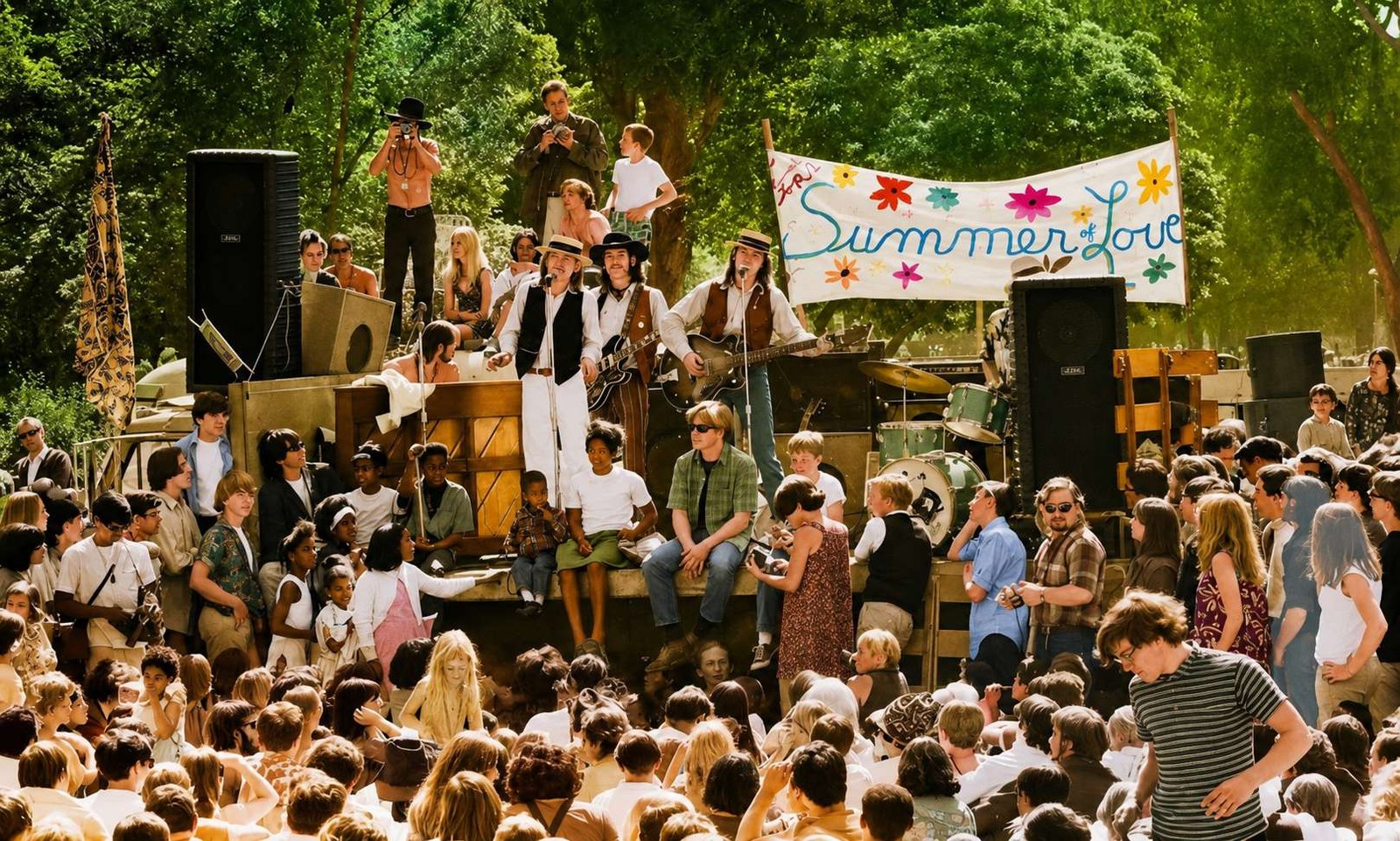 «Лето любви» (англ. The Summer of Love).
Лето 1967 года, когда в квартале Сан-Франциско под названием Хейт-Эшбери собралось около ста тысяч хиппи, знакомых и незнакомых, чтобы праздновать любовь и свободу, создавая тем самым уникальный феномен культурного, социального и политического бунта. Бесплатная еда, бесплатные наркотики и свободная любовь были доступны в парке «Голден Гейт» Новоиспечённые дети цветов, возвращаясь домой, к привычному образу жизни, распространяли в городах США, Канады, Западной Европы, Австралии, Новой Зеландии, Японии новые идеи, идеалы, принципы поведения и моды.